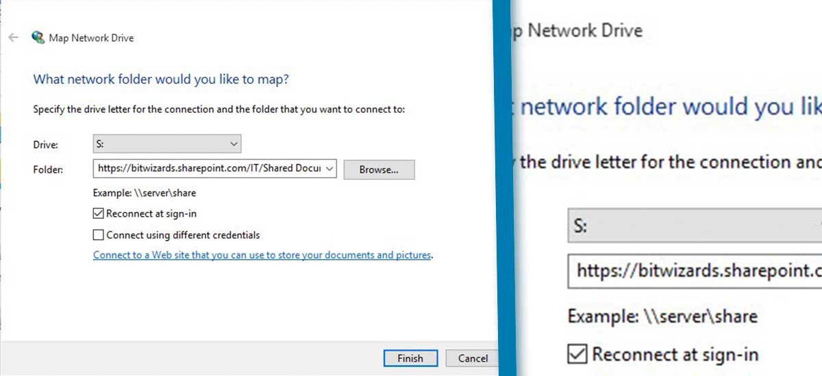 map network drive window