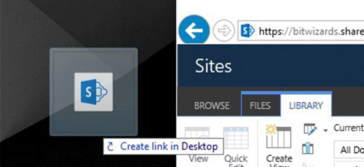 create link in desktop for sharepoint drive